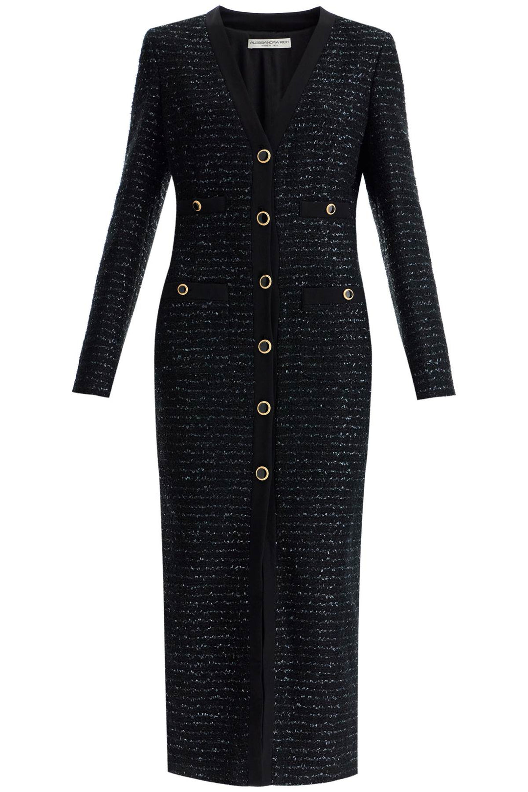 midi tweed dress with sequins-0