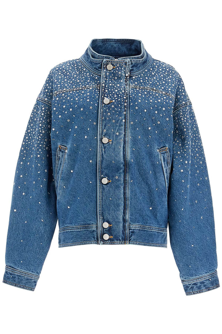 denim bomber jacket with rhin-0