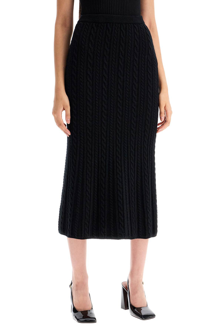 "knitted midi skirt with cable knit-1