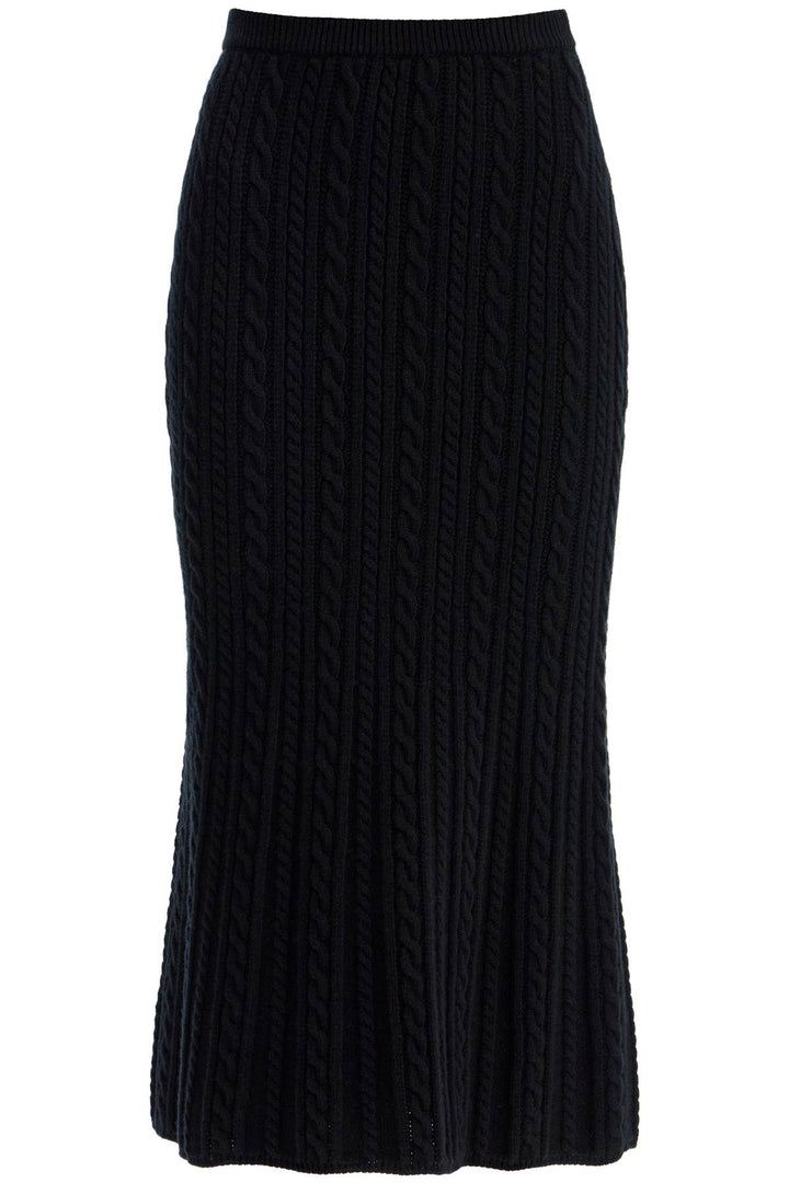 "knitted midi skirt with cable knit-0