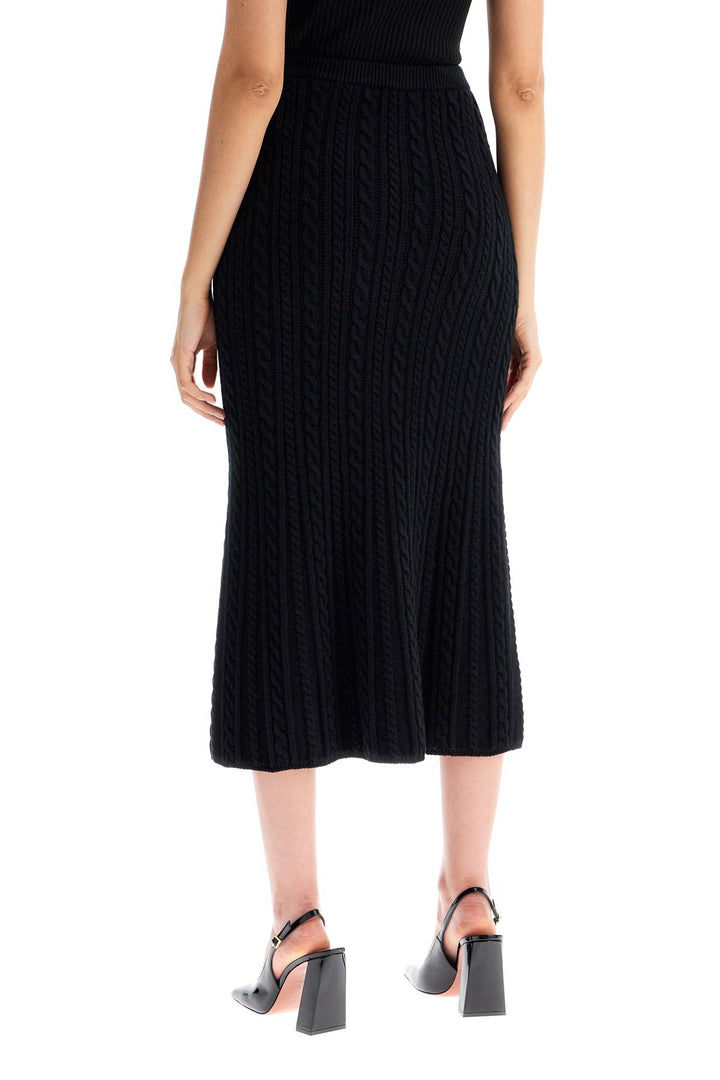 "knitted midi skirt with cable knit-2