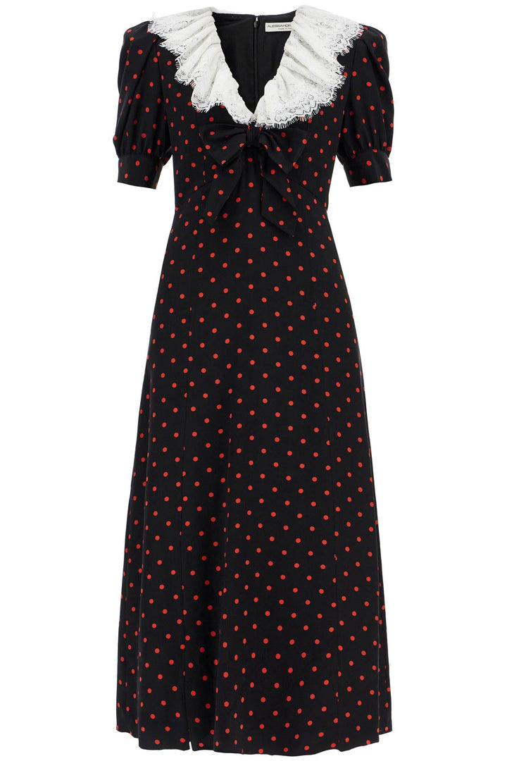 "polka dot silk midi dress"-0