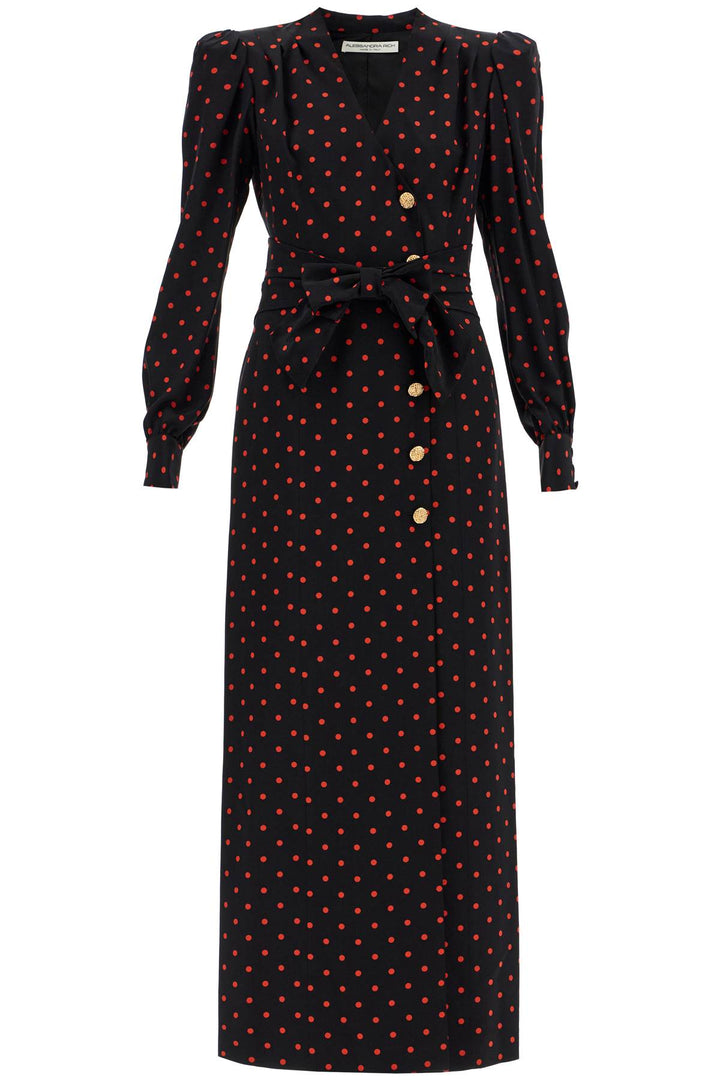 silk maxi dress with polka dots-0