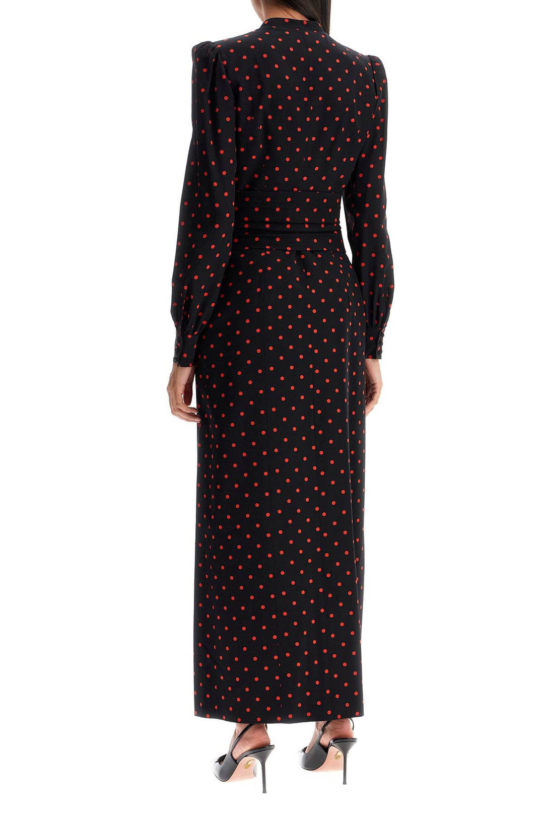 silk maxi dress with polka dots-2