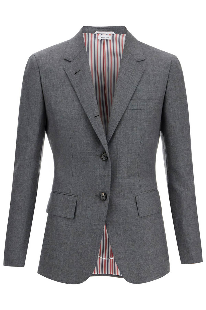 wool twill jacket in slim fit style-0