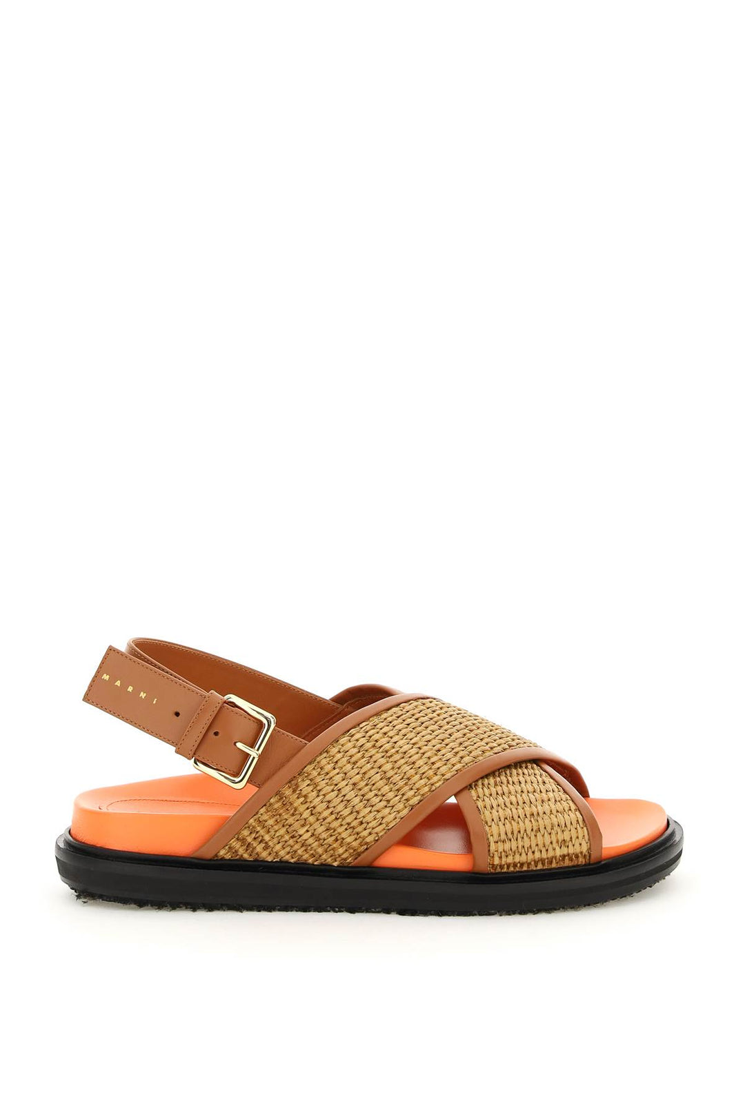 leather and raffia fussbett sandals-0