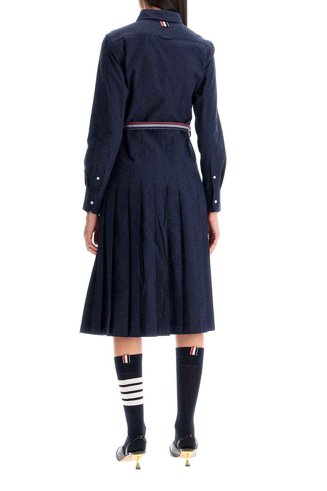 midi shirt dress with belt-2