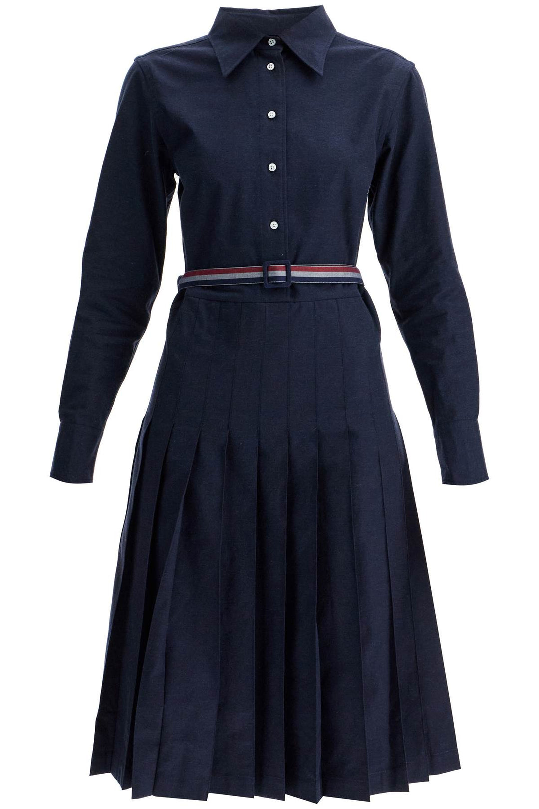 midi shirt dress with belt-0