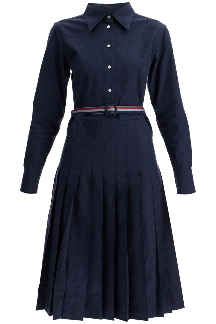 midi shirt dress with belt-0