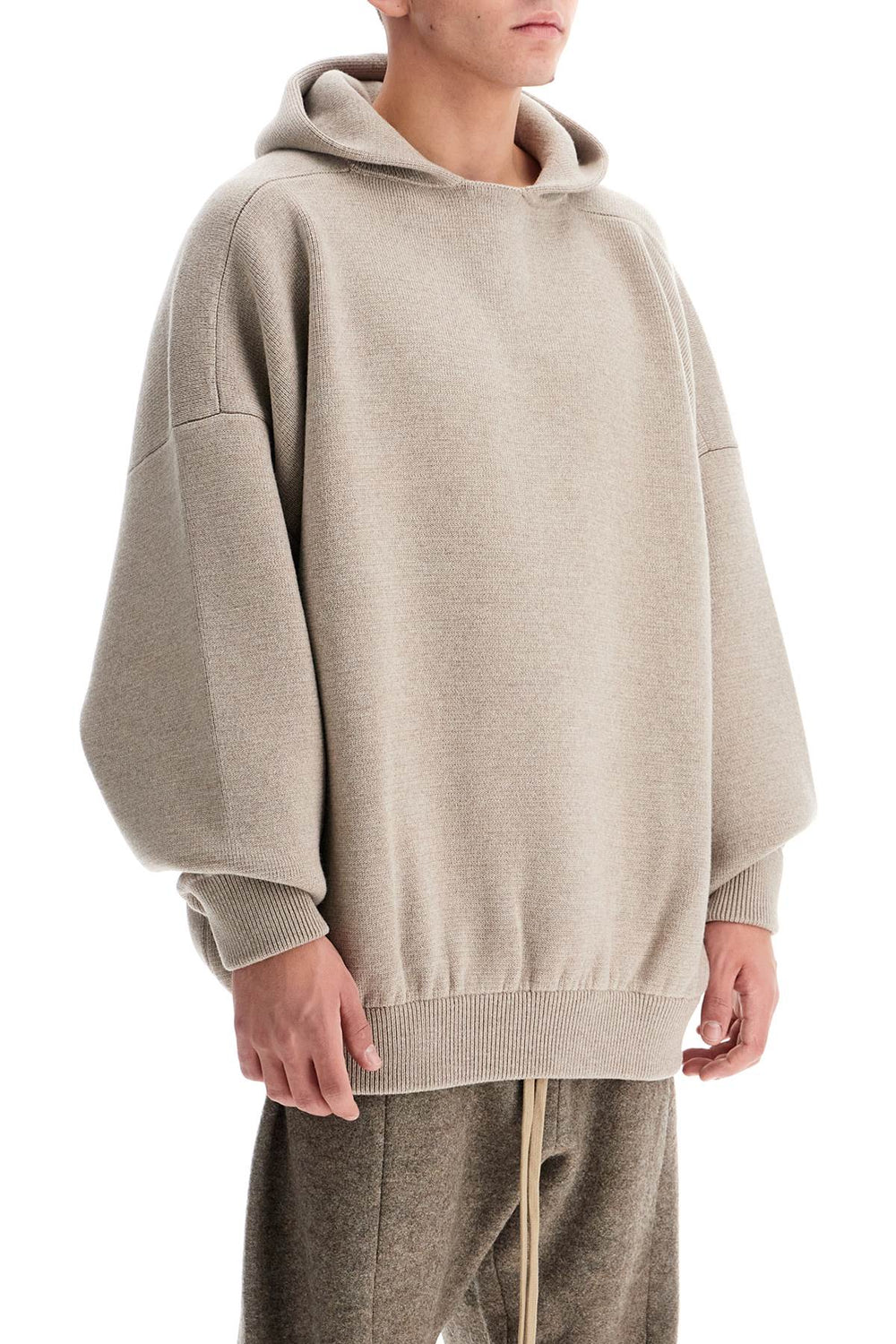 hooded knit sweatshirt with-1