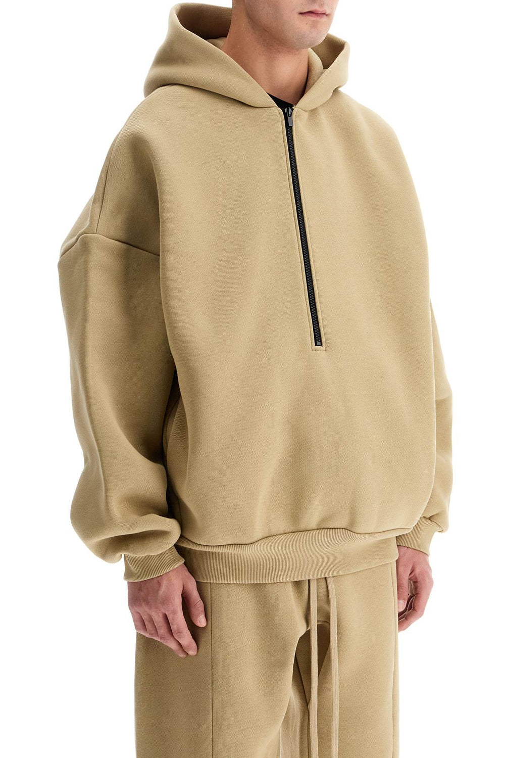 hooded sweatshirt with half zip-1