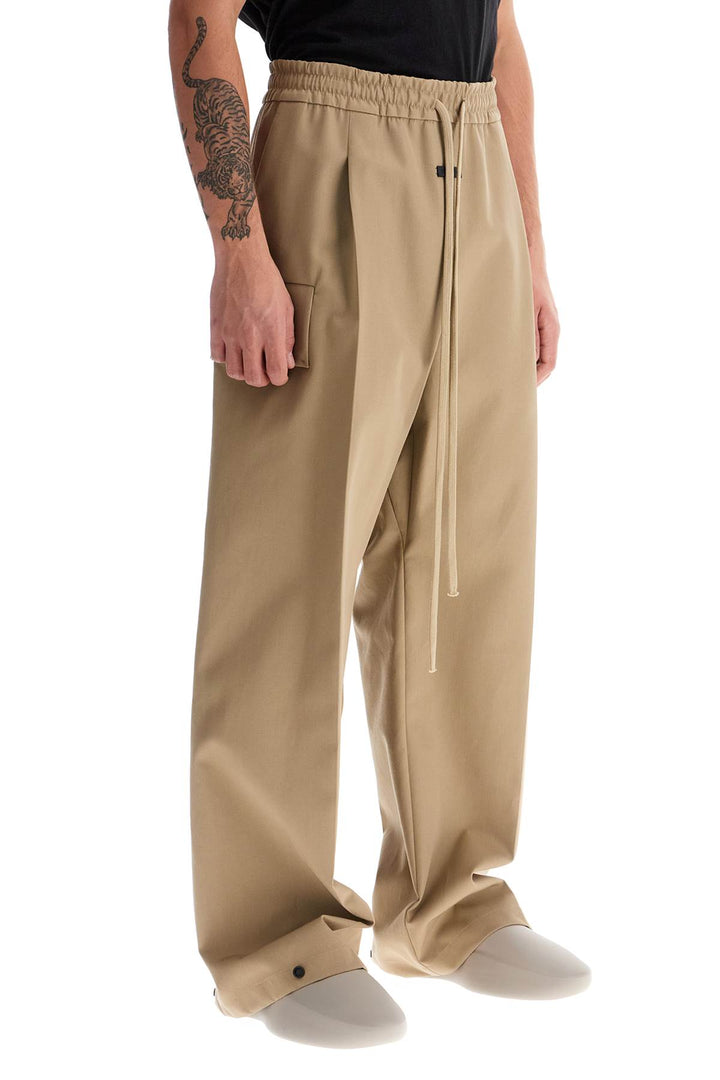 cargo wool and cotton blend trousers-1