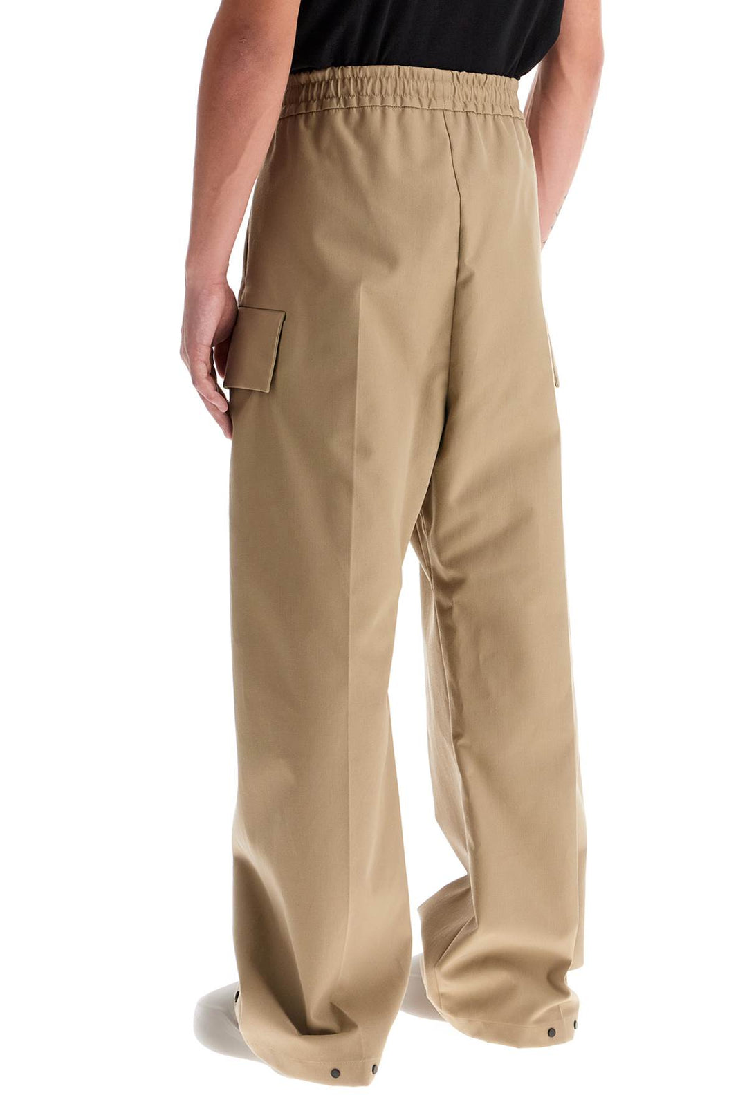 cargo wool and cotton blend trousers-2