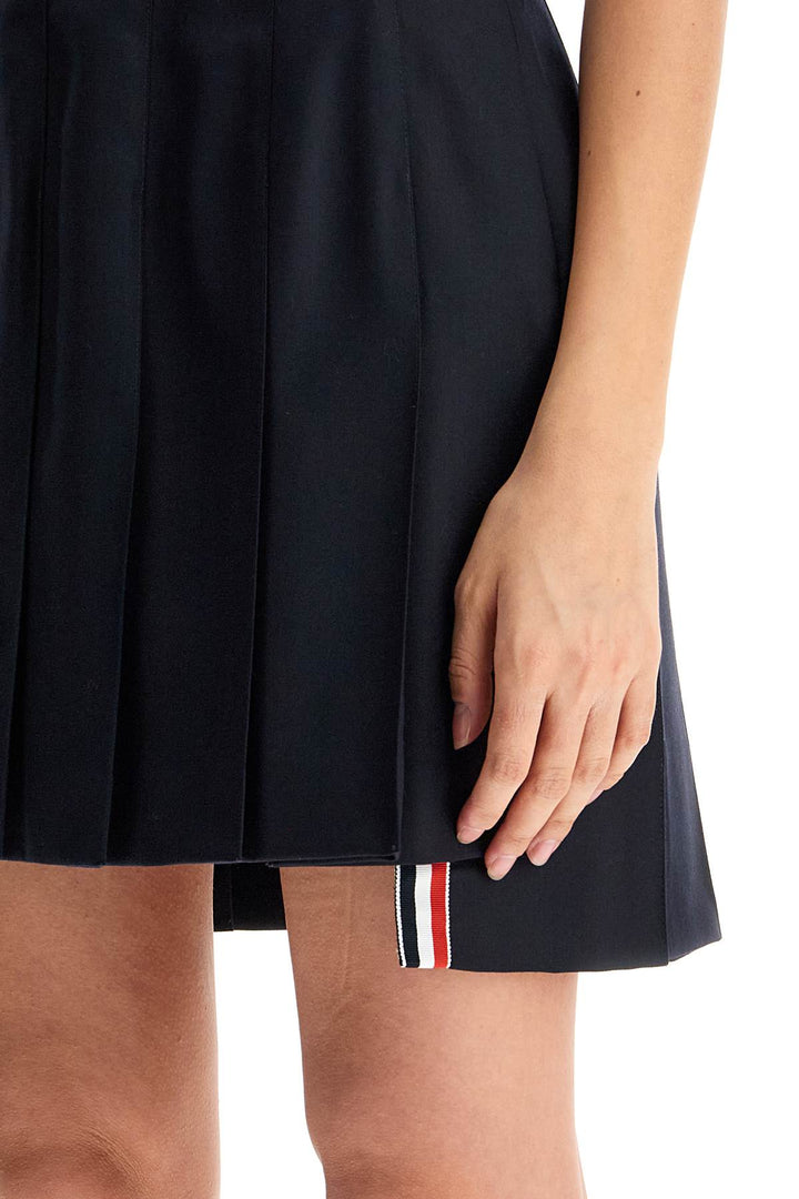 wool pleated mini skirt-3