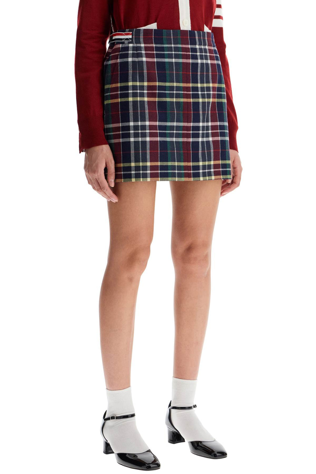 wool twill mini skirt in-1