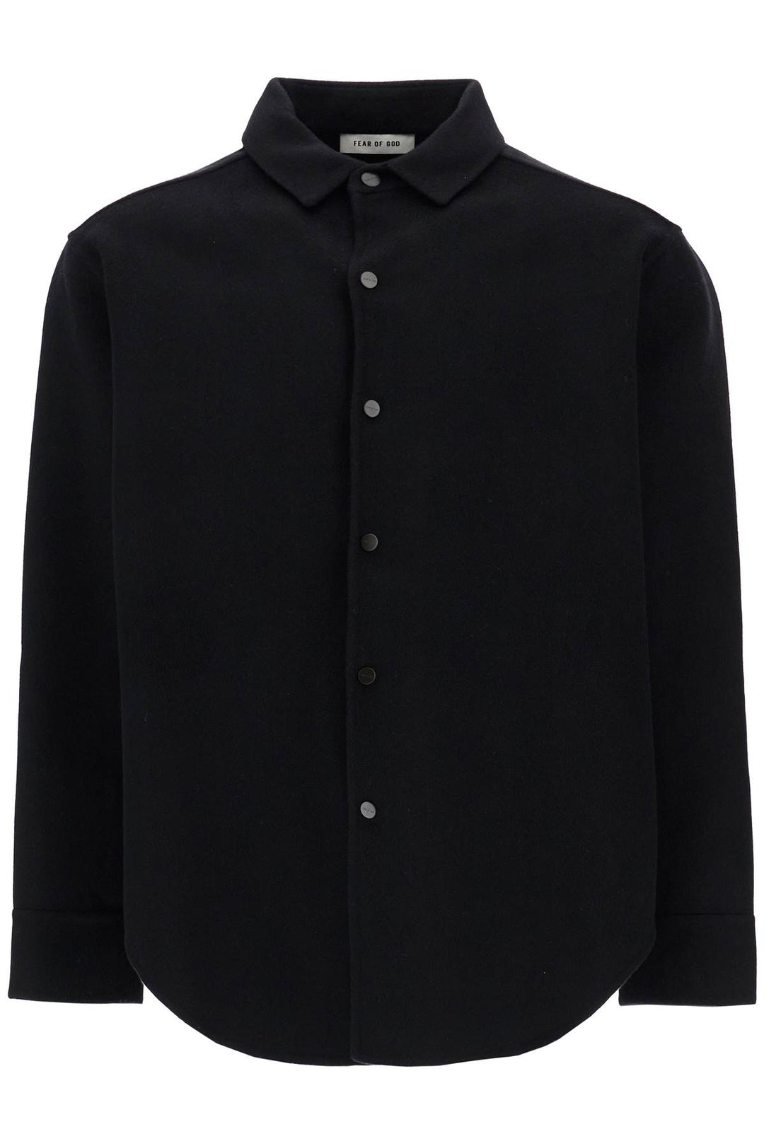 oversized virgin wool black shirt-0