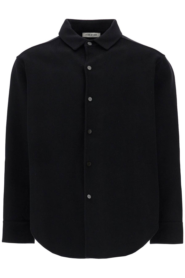 oversized virgin wool black shirt-0