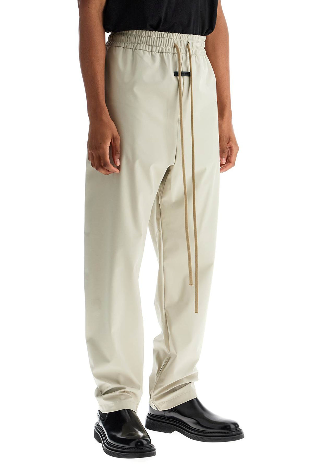 wide leg nylon track pants in cement-1