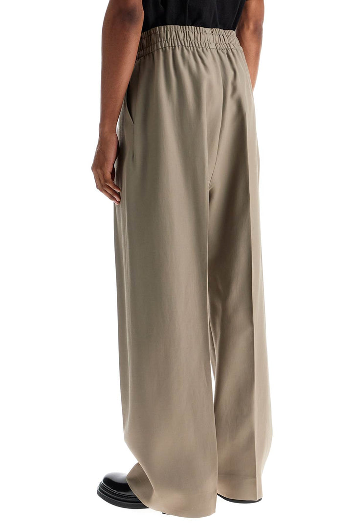 beige wide leg pants in virgin wool and viscose-2