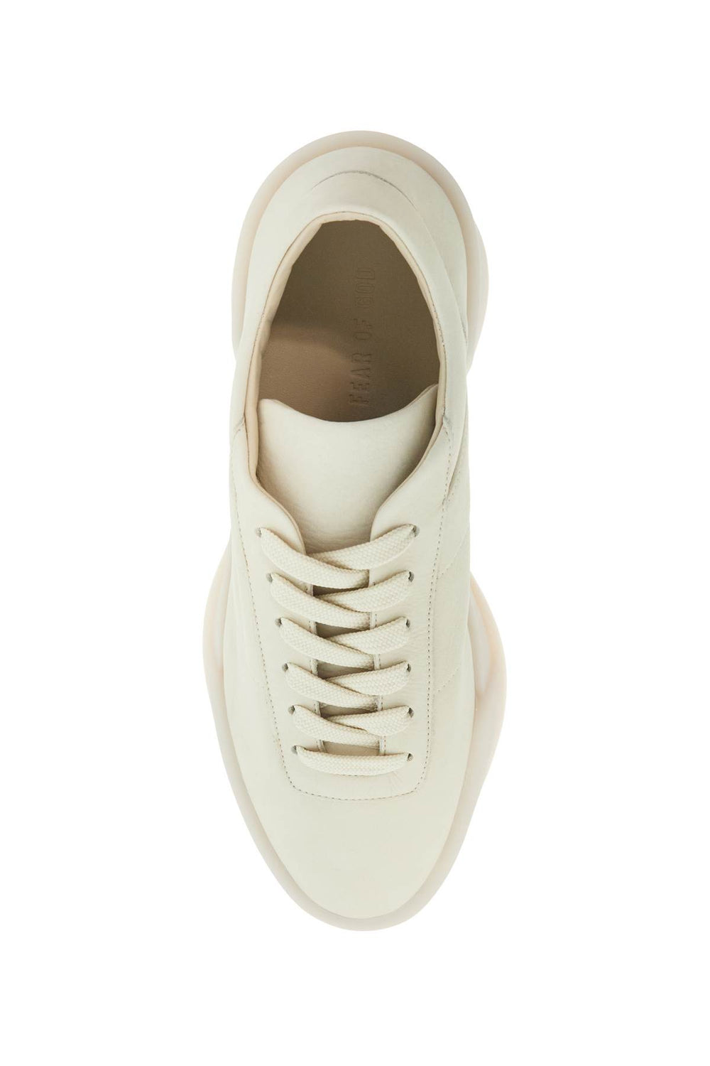 beige leather low minimalist aerobic sneakers-1