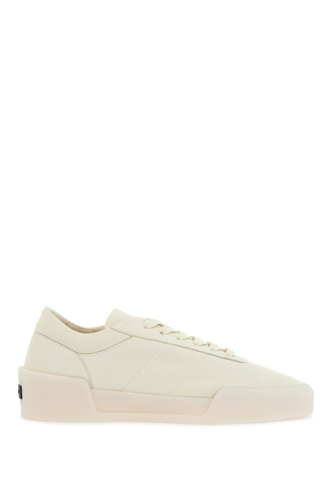 beige leather low minimalist aerobic sneakers-0