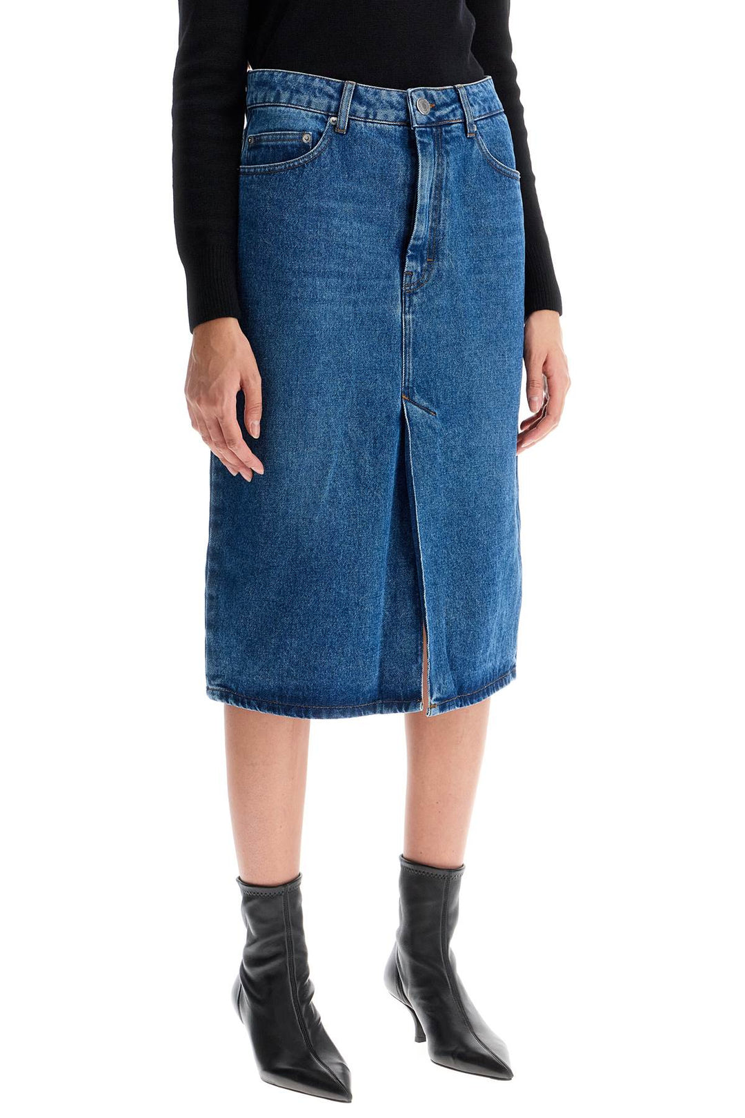 denim midi skirt in seven-1