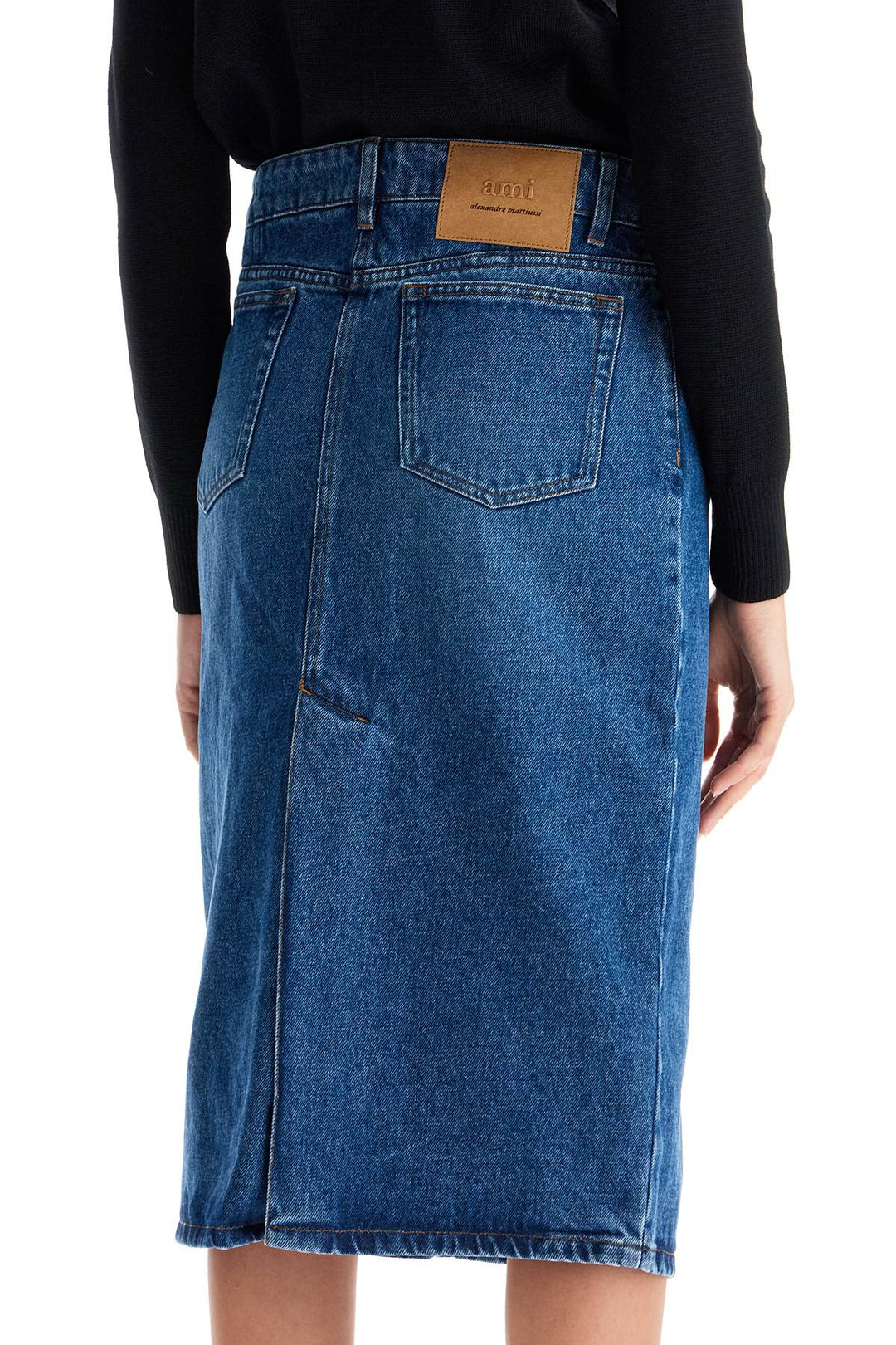 denim midi skirt in seven-3