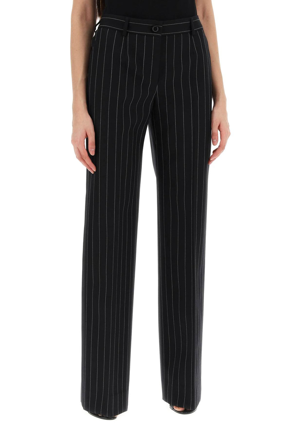 striped flare leg pants-1