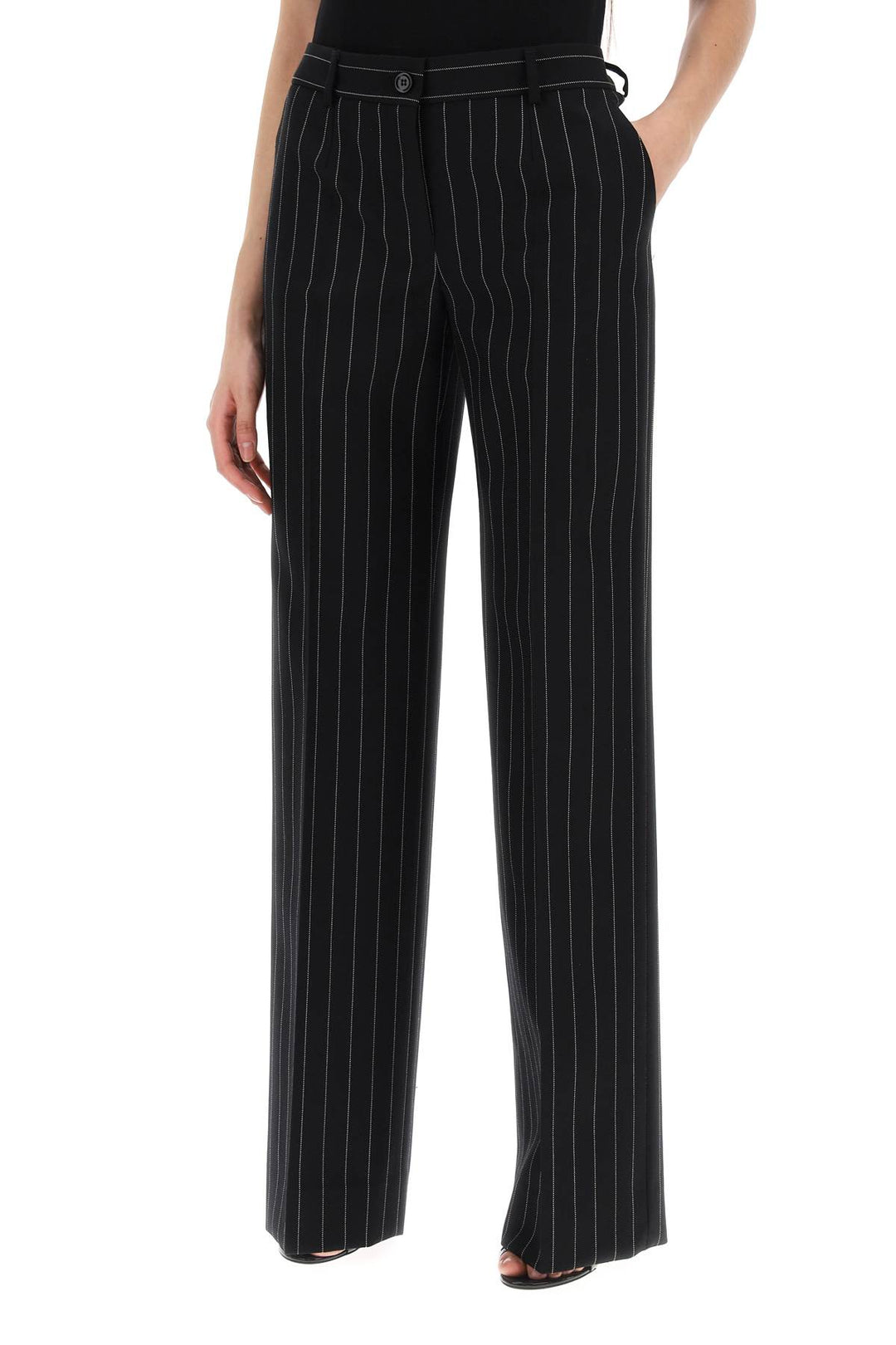 striped flare leg pants-3