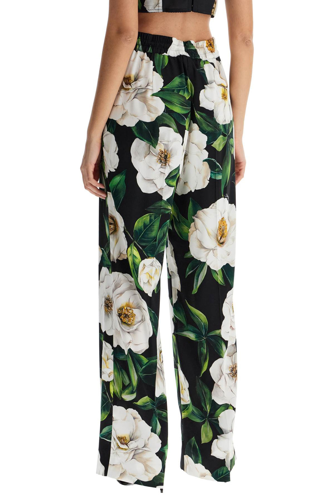 black silk pants with floral pattern-2