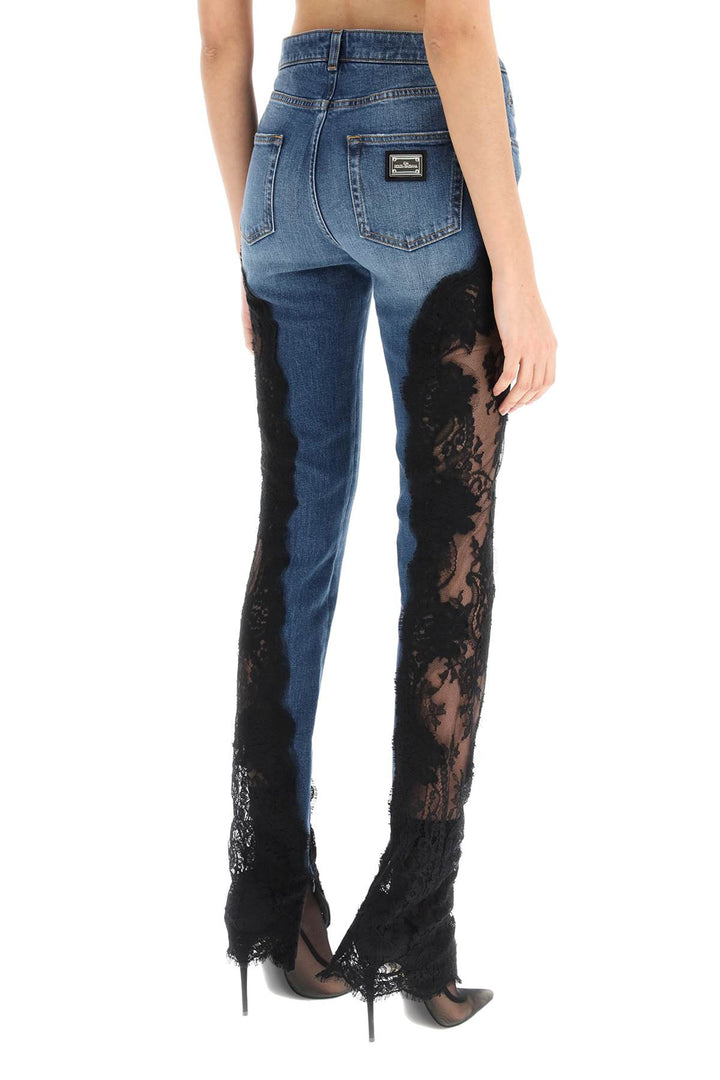 slim fit jeans with lace inserts-2