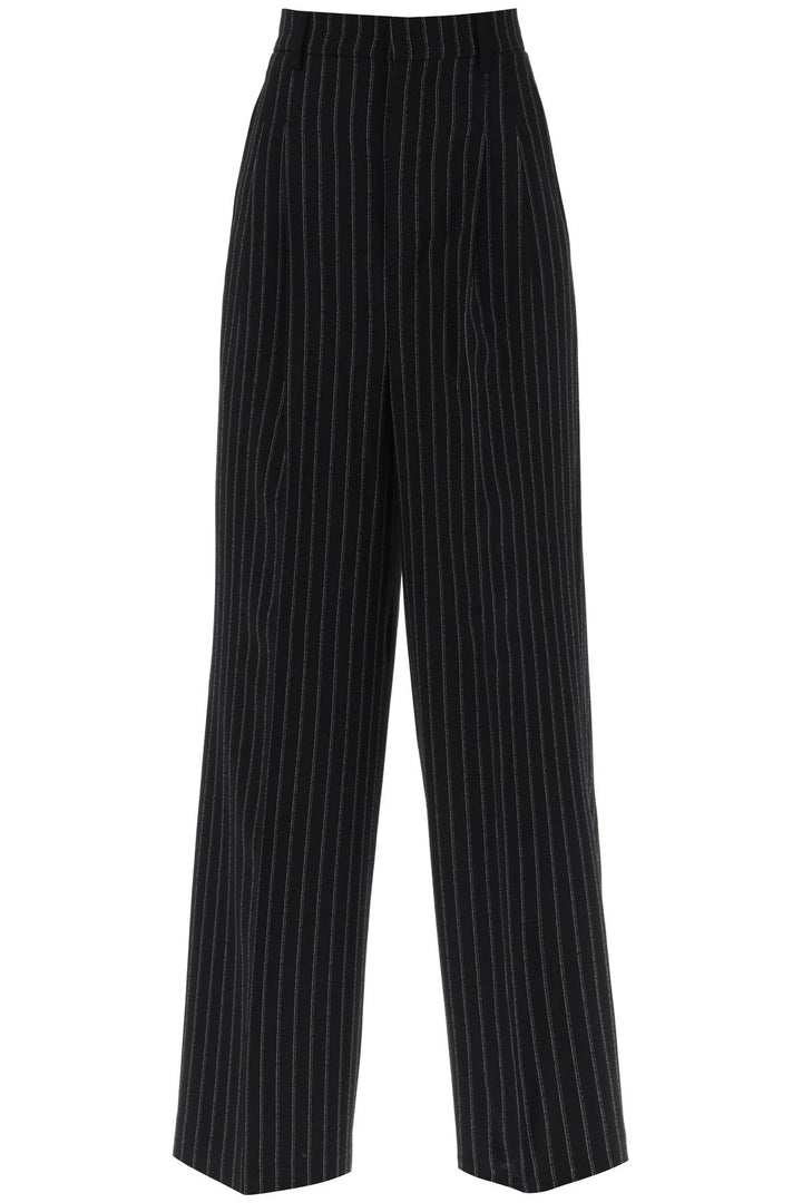 wide-legged pinstripe trousers with-0