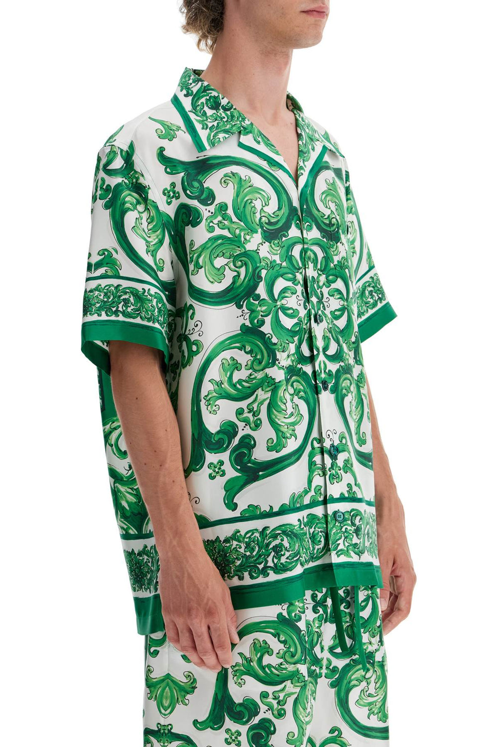 hawaii silk twill maiolica print shirt-1