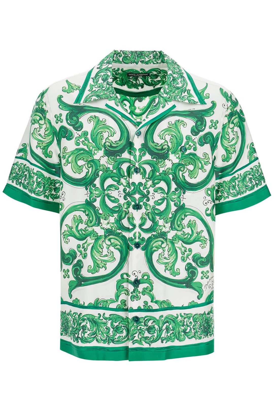 hawaii silk twill maiolica print shirt-0