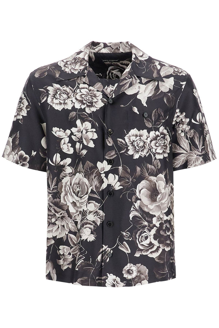 hawaii silk shirt with floral print set-0