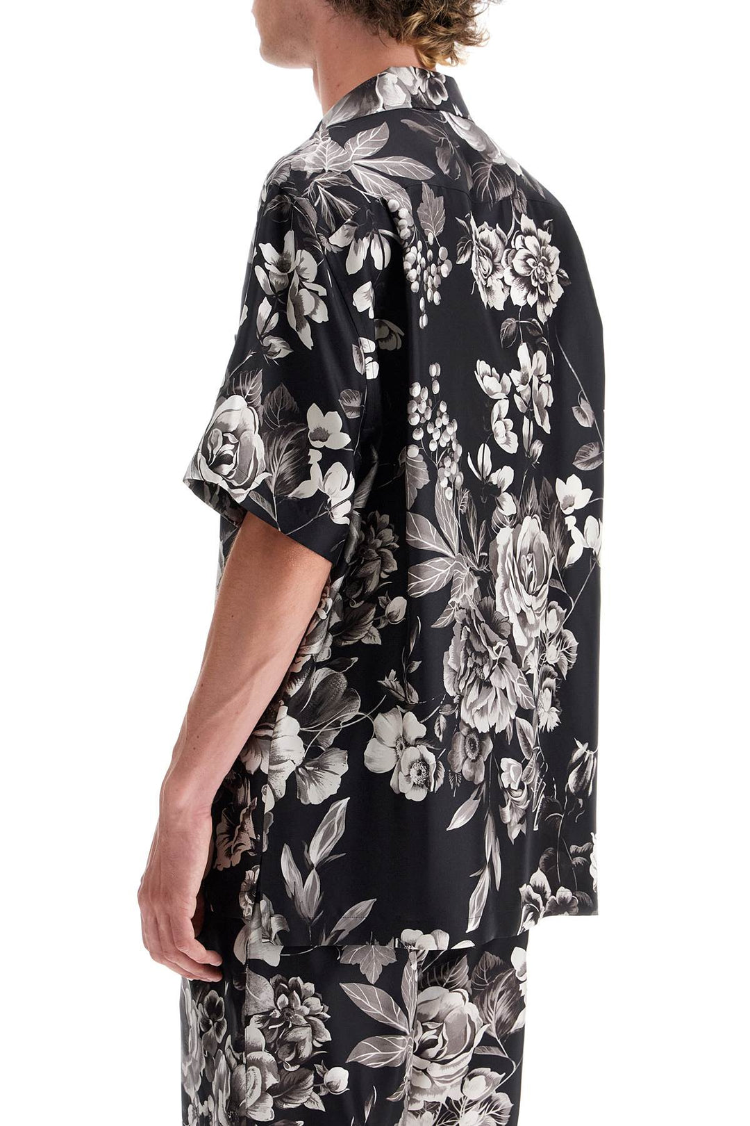 hawaii silk shirt with floral print set-2