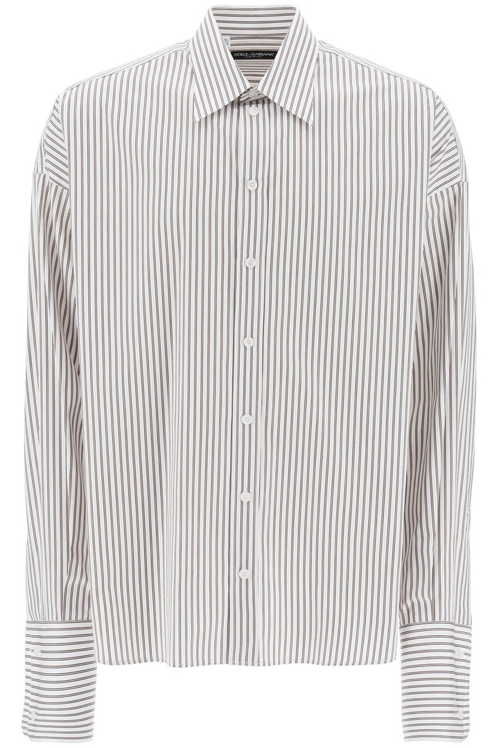 "oversized striped poplin shirt-0