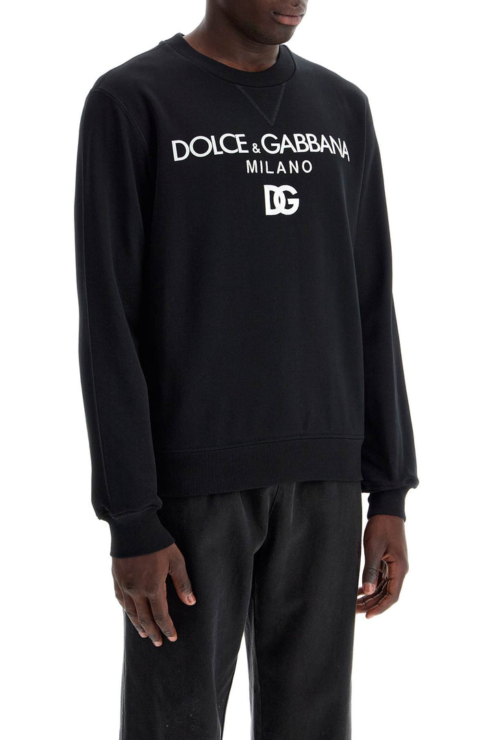 "round neck sweatshirt with dg embroidery and lettering-1