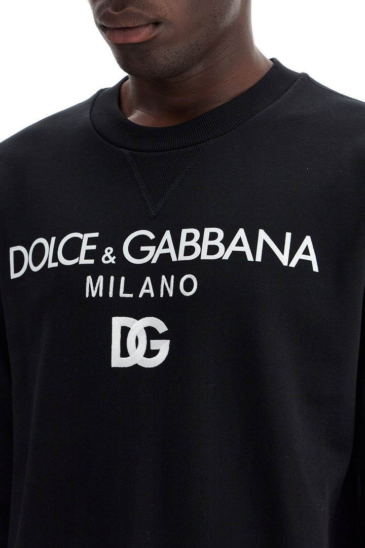 "round neck sweatshirt with dg embroidery and lettering-3