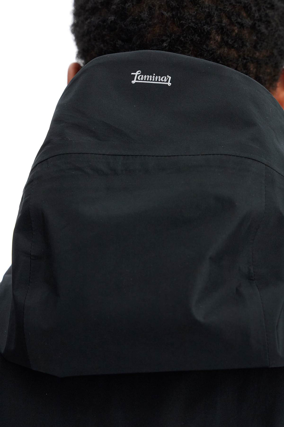 short black waterproof jacket for men in polyester with hood-3