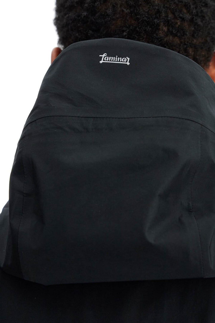 short black waterproof jacket for men in polyester with hood-3