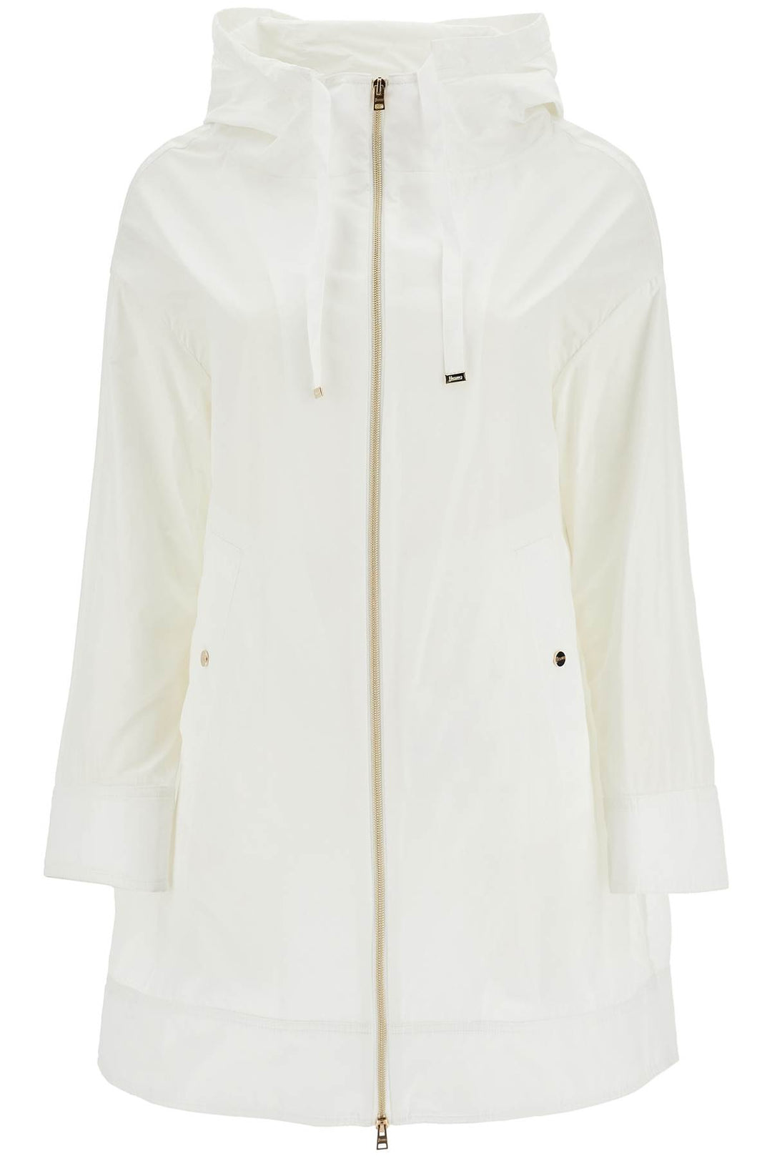 white waterproof 3/4 sleeve parka techn taffeta-0