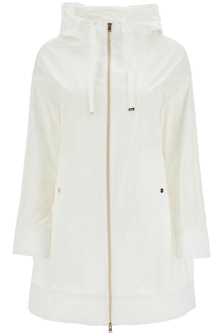 white waterproof 3/4 sleeve parka techn taffeta-0