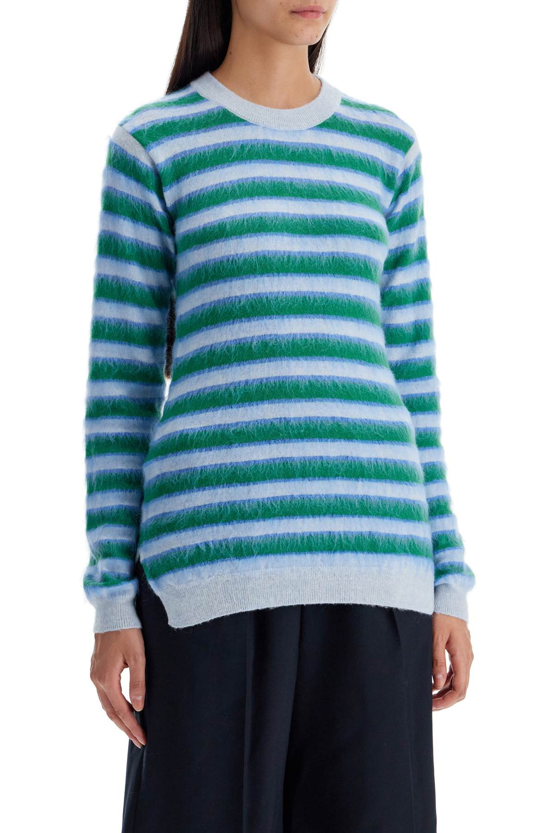 striped crewneck pullover-1