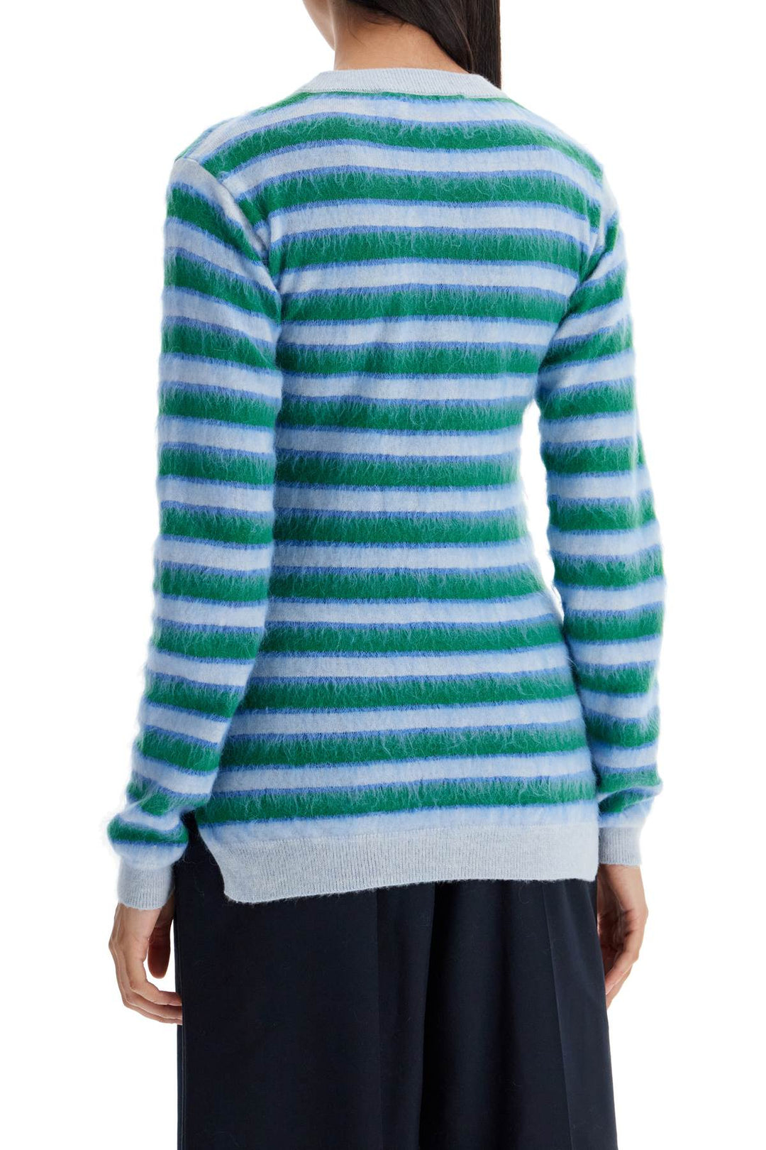 striped crewneck pullover-2