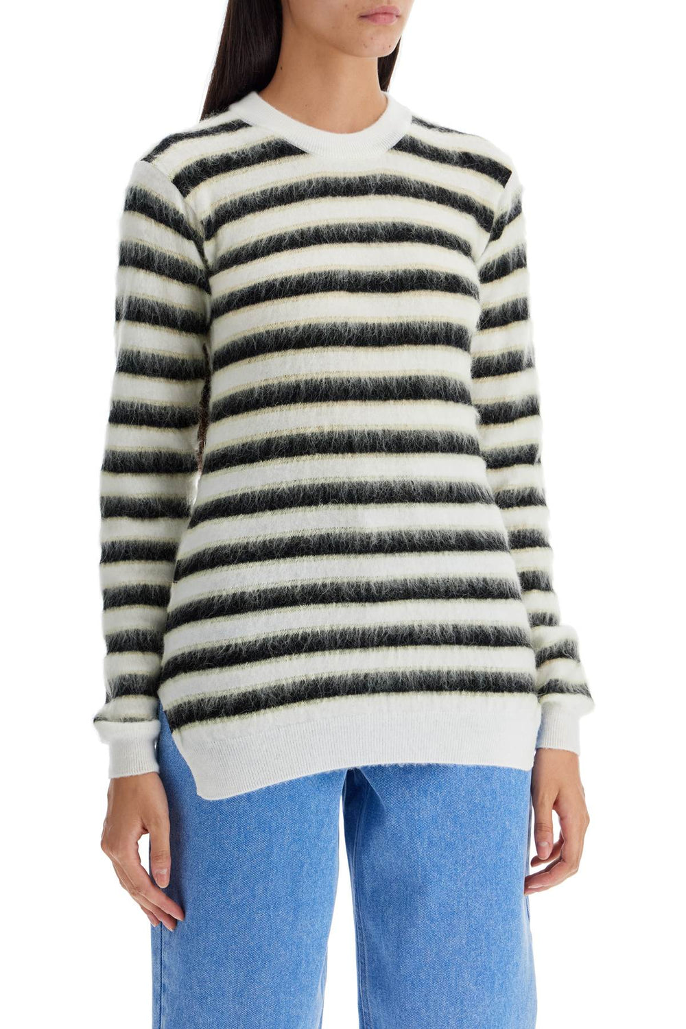 striped crewneck pullover-1