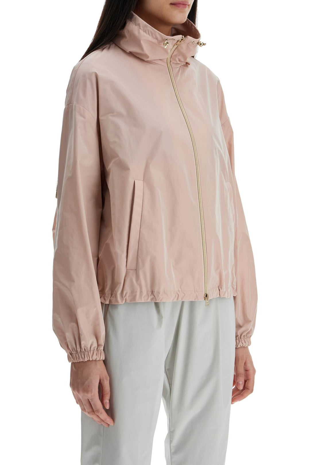 short pink techno taffeta jacket made in italy-1