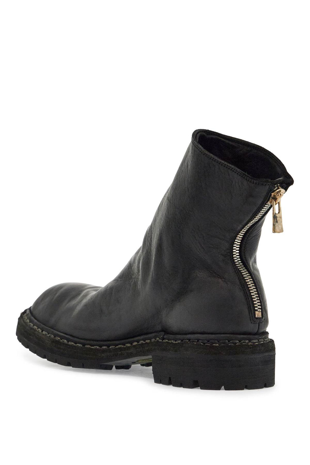 black horse leather high zip boots-2