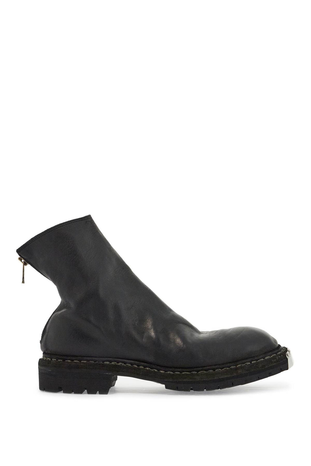 black horse leather high zip boots-0