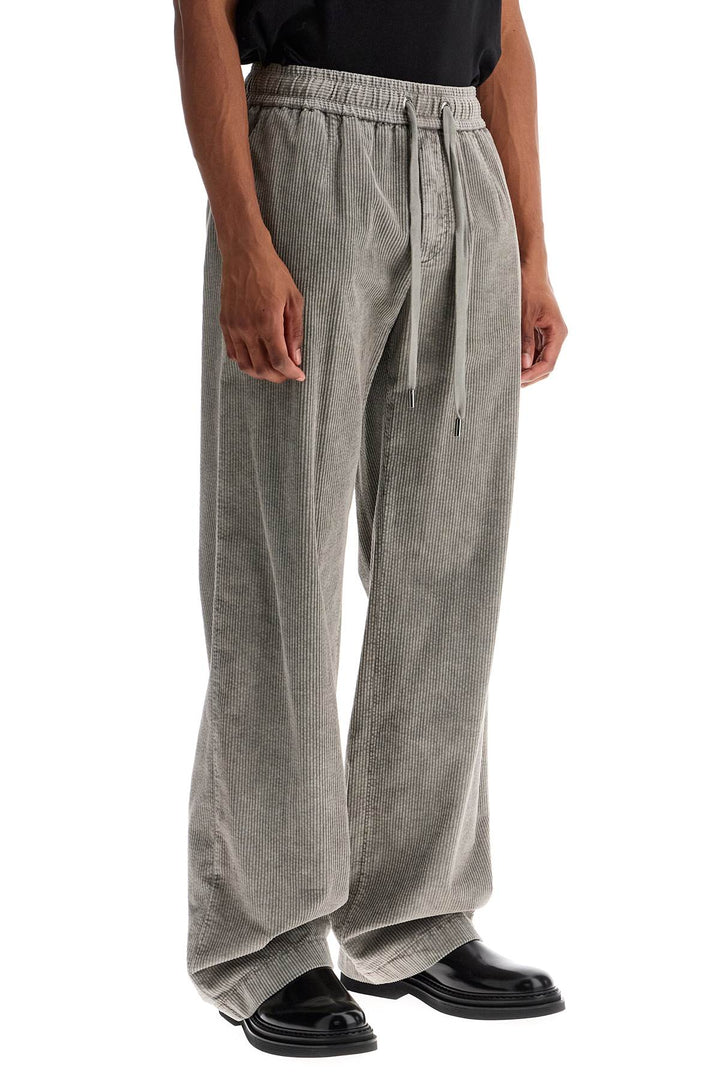 corduroy drawstring pants-1